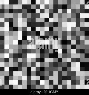 Abstract grayscale pixels noise mosaic pattern Stock Vector