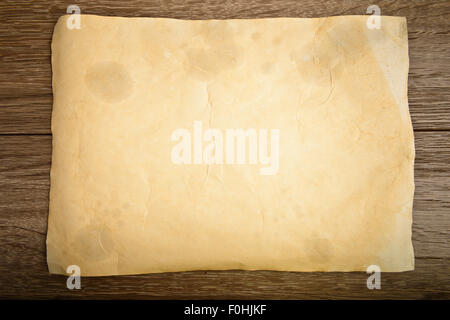 vintage paper on wooden background Stock Photo