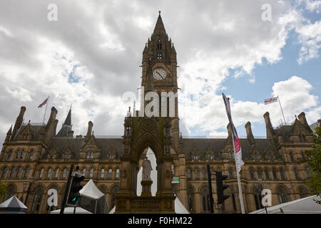 albert square and Manchester town hall England UK Stock Photo