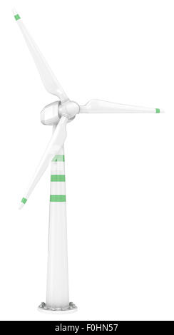 Classic windmill, turbine. Green stripes. Stock Photo