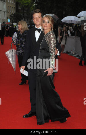 London,UK,11 August 2015,Ed Speleers Jimmy Kent & Asia Macey attends BAFTA tribute special award ceremony for ITV's Downton Abbey at Richmond Theatre for special tribute program called 'Bafta Celebrates Downton Abbey' to be broadcast later year. Stock Photo