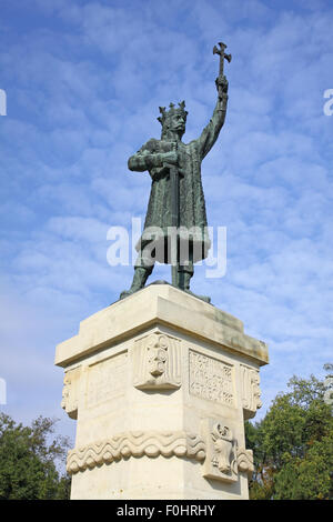 Monument of Stefan cel Mare si Sfant (Stefan the Great and Holy) in center of Chisinau, Moldova Stock Photo