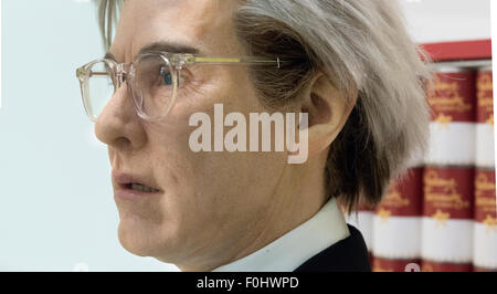 A wax figure  of Andy Warhol at the Polaroid Museum  at the Linq Hotel  Casino in Las Vegas Stock Photo