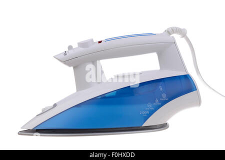 Electric steam iron cut out isolated on white background Stock Photo