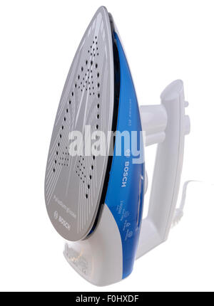 Electric steam iron cut out isolated on white background Stock Photo