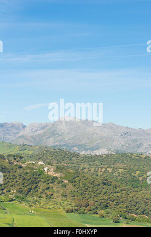 The View of El Tajo from Alameda Del Tajo and Calle Virgen de la Paz in Ronda in Andalusia, Spain Stock Photo