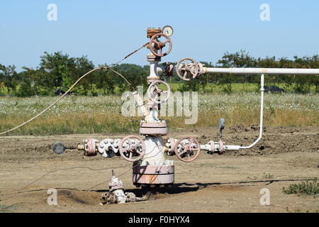 Oil well. The equipment and technologies on oil fields. Stock Photo