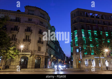 Madrid Spain,Hispanic Recoletos,Salamanca,Calle de Alcala,Plaza de la Independencia,dusk,night evening,Spain150628269 Stock Photo