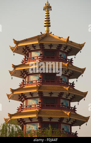 Traditional Chinese temple in Qibao during the sunset, Shanghai, China 2013. Stock Photo