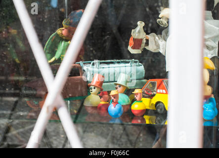 Vintage Toys on a showcase. Stock Photo