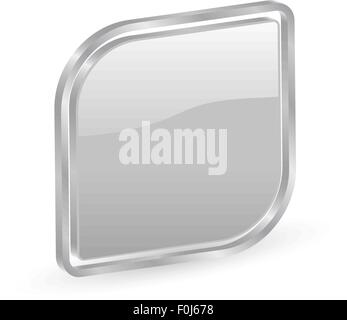 Silver icon with metal contour, isolated on a white background. Vector illustration. Stock Vector