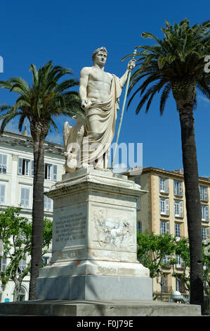 Monument to Napoleon Bonaparte on the Saint Nicolas Place, Bastia, Haute-Corse, North Coast, Corsica, France Stock Photo