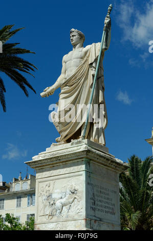 Monument to Napoleon Bonaparte on the Saint Nicolas Place, Bastia, Haute-Corse, North Coast, Corsica, France Stock Photo