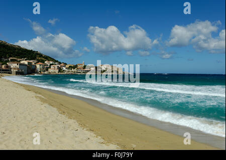 Beach of Algajola, Haute-Corse, Balagne, North Coast, Corsica, France Stock Photo