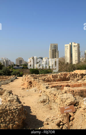 Tel Aviv-Yafo, remains of the Philistine residential and industrial quarter in Tel Qasile Stock Photo