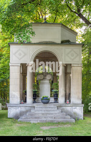 Mausoleum family grave Rudolph Moshammer, Ostfriedhof cemetery, Munich, Bavaria, Germany Stock Photo