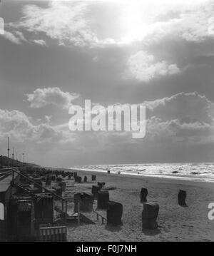 groyne, Sunset, Westerland, Sylt, Schleswig-Holstein ...