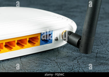 Wireless router with antenna Stock Photo