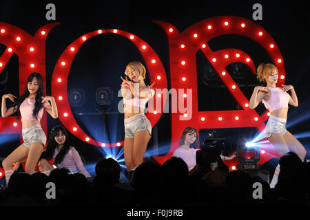 AOA, Aug 1, 2015 : South Korean K-Pop girl group AOA performs during a fan club event in Tokyo on August 1, 2015. (Photo by Pasya/AFLO) Stock Photo