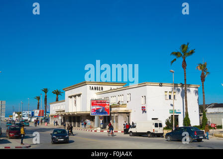 Avenue Mohammed VI, in front of port and former railway statin,  Tangier, Morocco, northern Africa Stock Photo