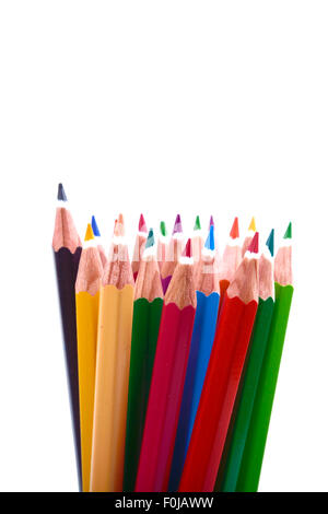 Colored pencils isolated on a white background Stock Photo