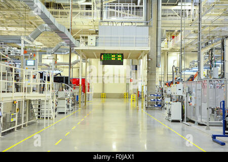 Part of the welding in a large new automobile factory Stock Photo