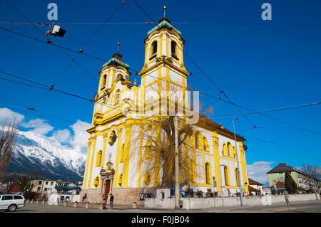Wilten Basilika, Basilica church, Wilten district, Innsbruck, Inn Valley, Tyrol, Austria Stock Photo