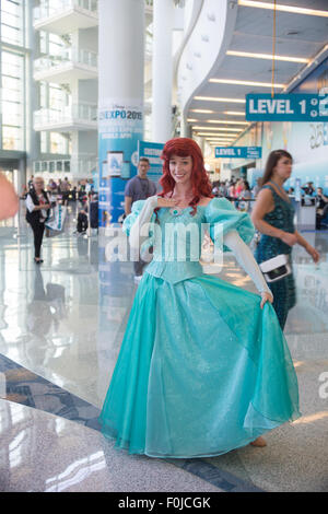 Anaheim, California, USA. 15th Aug, 2015. Cheyenne Harris as Ariel at the Disney D23 Expo fan event in Anaheim, CA, USA August 15, 2015. Credit:  Kayte Deioma/Alamy Live News Stock Photo