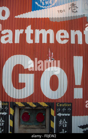 Graffiti in the street of Tokyo saying GO, Japan Stock Photo