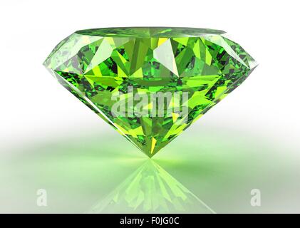 perfect emerald  isolated on a white background. Stock Photo