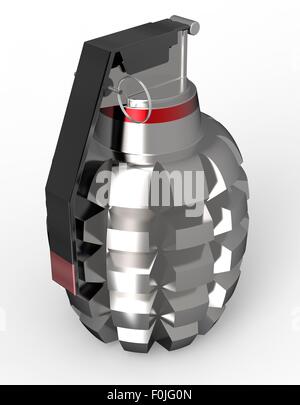 Hand grenade isolated on white background. 3D illustration Stock Photo ...