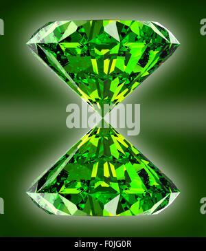 perfect emerald  isolated on a white background. Stock Photo