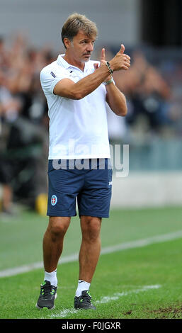 Udine, Italy. 16th August, 2015. Novara's head coach Marco Baroni during the Italian TIM Cup 2015/16 football match between Udinese and Novara at Friuli Stadium on 16th August 2015. photo Simone Ferraro / Alamy Live News Stock Photo