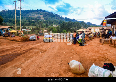 Red earth dirt road in rural Africa Stock Photo