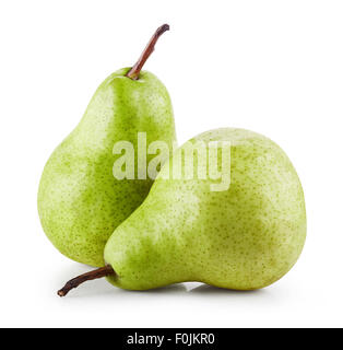 two pears isolated on white background. Clipping Path Stock Photo