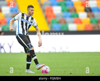 Udine, Italy. 16th Aug, 2015. Udinese's defender Thomas Heurtaux controls the ball during the Italian TIM Cup 2015/16 football match between Udinese and Novara at Friuli Stadium on 16th August 2015. photo Simone Ferraro / Alamy Live News Stock Photo