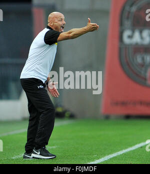 Udine, Italy. 16th Aug, 2015. Udinese's head coach Stefano Colantuono gestures  during the Italian TIM Cup 2015/16 football match between Udinese and Novara at Friuli Stadium on 16th August 2015. photo Simone Ferraro / Alamy Live News Stock Photo