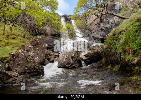 Eas Fors waterfall on river Allt an Eas Fors. Isle of Mull Argyll and Bute Inner Hebrides Western Isles Scotland UK Britain Stock Photo