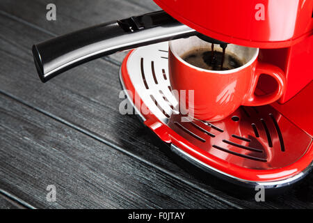 Red coffee machine Stock Photo