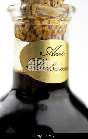 Traditional italian balsamic vinegar isolated on white background Stock Photo