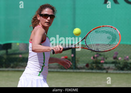 Young woman playing tennis. Stock Photo