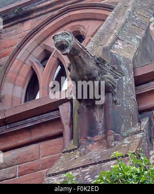 Gargoyle and flying buttress on Middle Church, Tay Street, Perth, Scotland Stock Photo