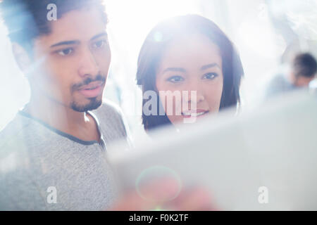 Close up business people using digital tablet Stock Photo