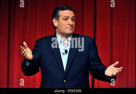 Henderson, Nevada, USA. 14th Aug, 2015. Republican presidential candidate, Sen. TED CRUZ, R-Texas, speaks during a campaign event at Sun City Anthem. © David Becker/ZUMA Wire/Alamy Live News Stock Photo