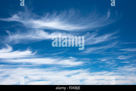 Weather, Beautiful whispy clouds against blue sky. Idaho Stock Photo