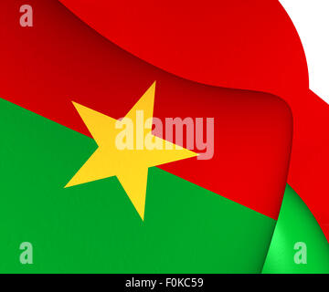 Flag of Burkina Faso. Close Up. Stock Photo