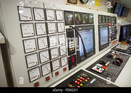 The engine control room inside a modern cruise liner The Celebrity Eclipse Stock Photo