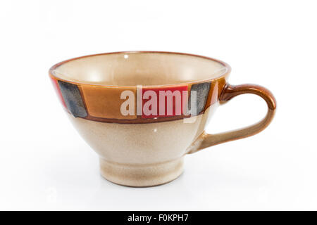 Ceramic mug isolated on white. Stock Photo