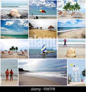 Beautiful beaches of Panama in a collage Stock Photo