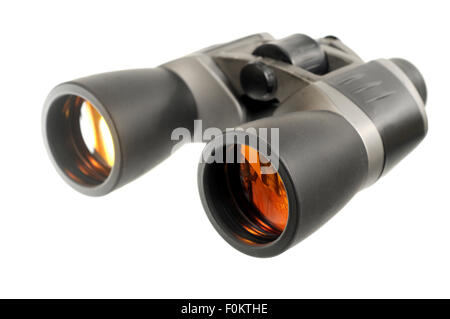 Pair of binoculars isolated on white Stock Photo